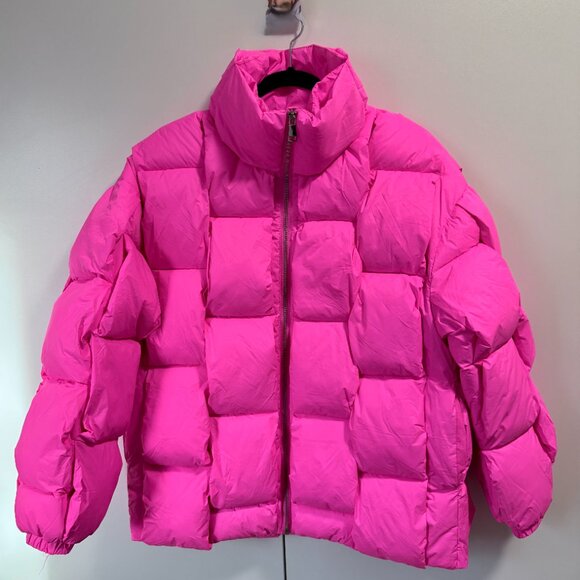 Azalea Wang Lykke Puffer Jacket NWT – Hot Pink Oversized Quilted Bubble Coat (Si - Picture 13 of 13